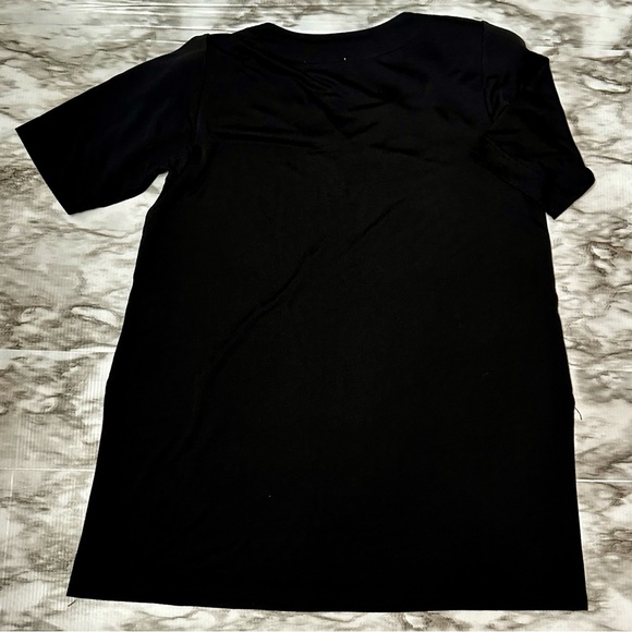 Vintage 80s Bejeweled Black V Neck Tunic Top Dress Le Maglie Di Nives One Size - Picture 9 of 9